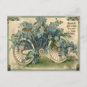 Vergissmeinnicht Fahrrad Geburtstag Postkarte