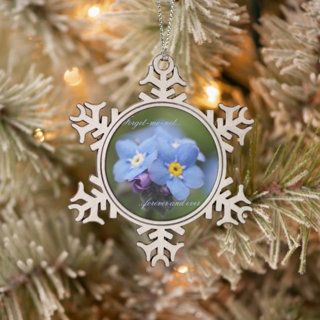 Vergissmeinnicht für immer und überhaupt! schneeflocken Zinn-Ornament (Baum)