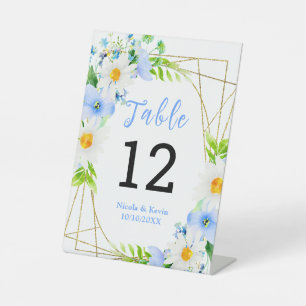 Vergissmeinnicht Gänseblümchen Florale Hochzeit Ti Sockelschild