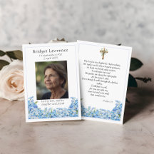 Vergissmeinnicht-Gedenkfoto Psalm 23 Gebetskarte