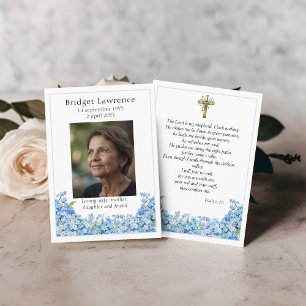 Vergissmeinnicht-Gedenkfoto Psalm 23 Gebetskarte Visitenkarte