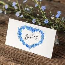 Vergissmeinnicht-Herz-Kunst-Hochzeit blau weiß