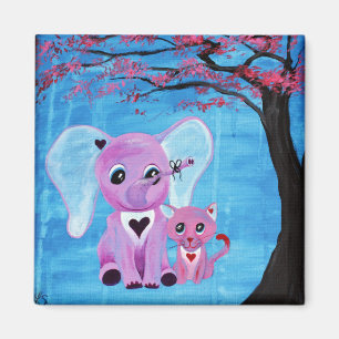 Vergissmeinnicht Süßer Elefant Katze Kirschblüten Magnet