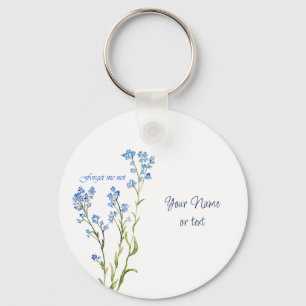 Vergissmeinnicht Wasserfarbe-Gartenblume Schlüsselanhänger