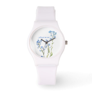 Vergissmeinnicht Wasserfarben-Gartenblume Armbanduhr
