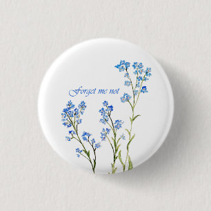 Vergissmeinnicht Wasserfarben-Gartenblume Button