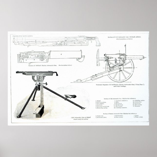 Vergleich der automatischen Colt-Waffe Poster (Vorne)
