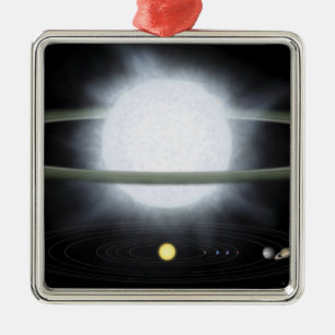 Vergleich der Größe eines hypergiant Sternes Ornament Aus Metall