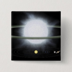 Vergleich der Größe eines übergroßen Sterns Button