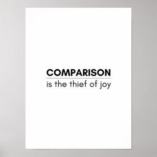 Vergleich ist der Dieb der Freude - Motivierend Po Poster