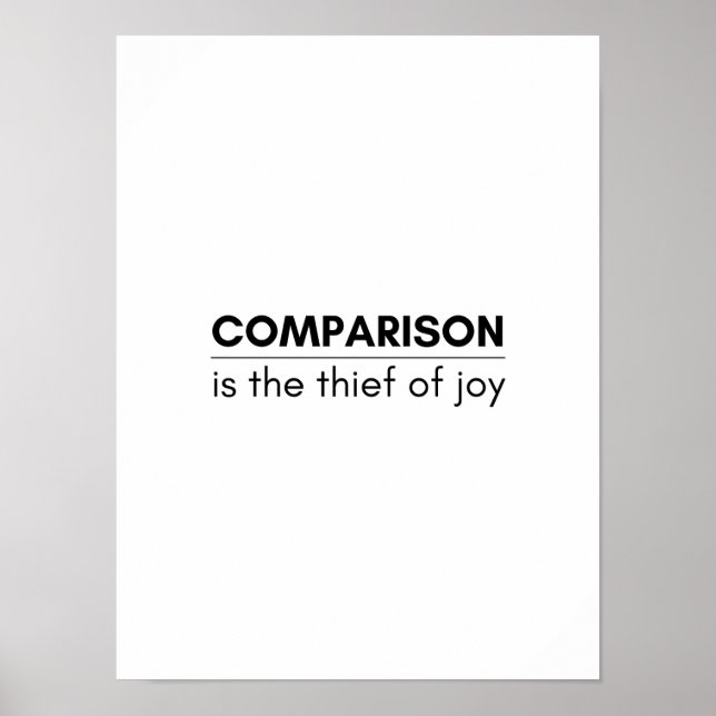 Vergleich ist der Dieb der Freude - Motivierend Po Poster (Vorne)