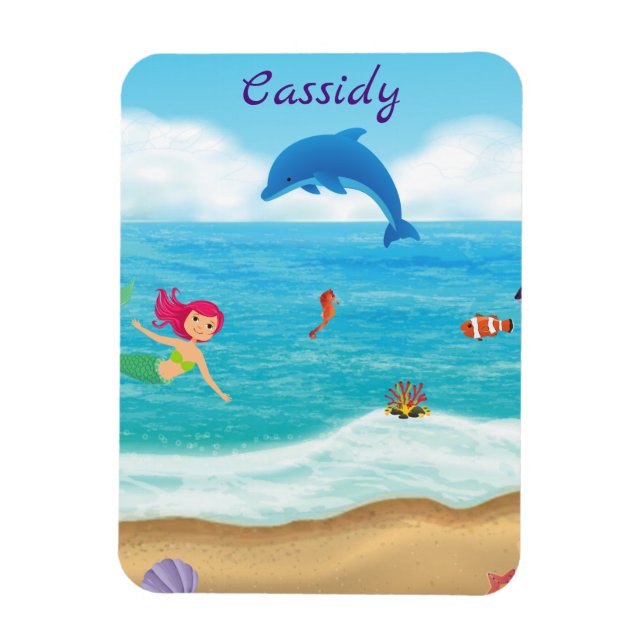 Vergnügen am Sonnenhüdchen Dolphin Beach Personali Magnet (Vertikal)
