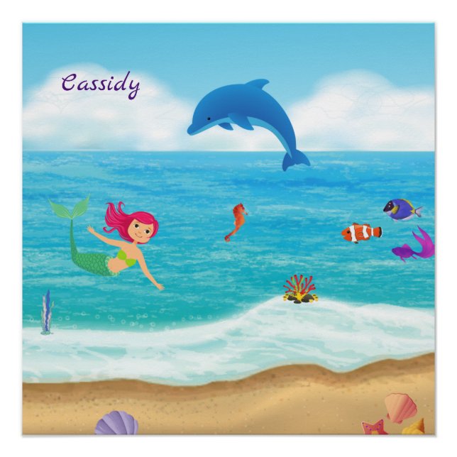 Vergnügen am Sonnenhüdchen Dolphin Beach Personali Poster (Vorderseite)