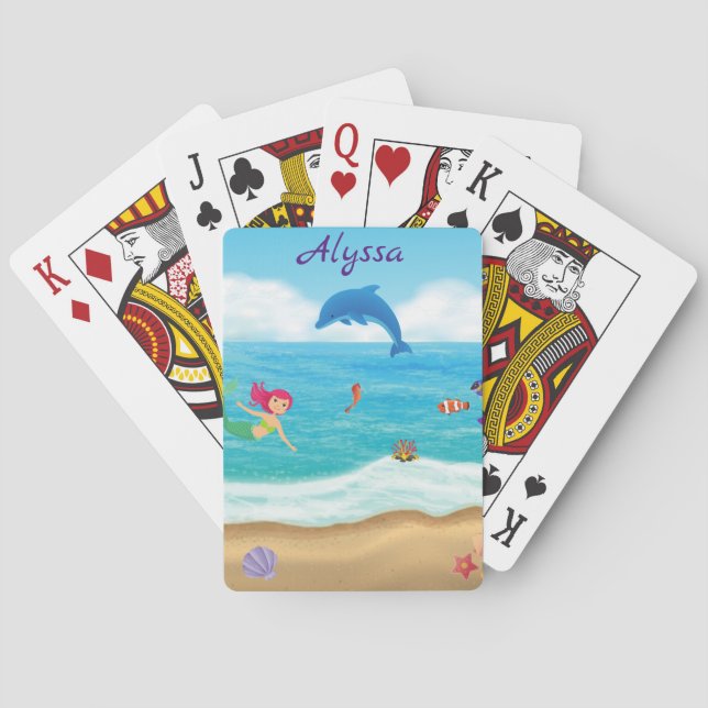 Vergnügen am Sonnenhüdchen Dolphin Beach Personali Spielkarten (Rückseite)