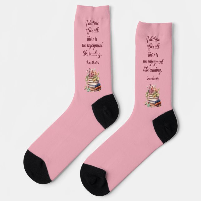 Vergnügen beim Lesen - Jane Austen Frauensocken Socken (Linkes Detail)