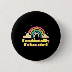 Vergnügen Emotionell erschöpfter Vintager Regenbog Button