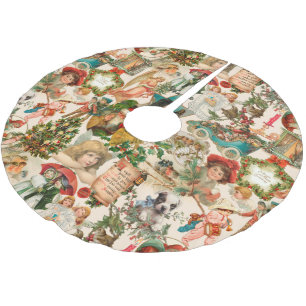 Vergnügen, Feiern und farbenfrohe Weihnachten Polyester Weihnachtsbaumdecke