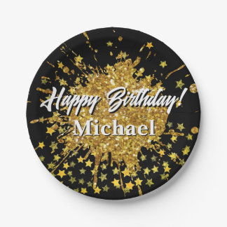 Vergnügen goldene Funkeln Glitzer Graffiti Anstric Pappteller