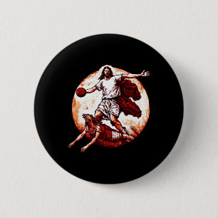 Vergnügen Jesus überquert den Christlichen Teufel Button