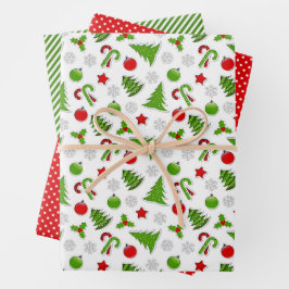 Vergnügen Niedlich im Dezember Winterurlaub Saison Geschenkpapier Set