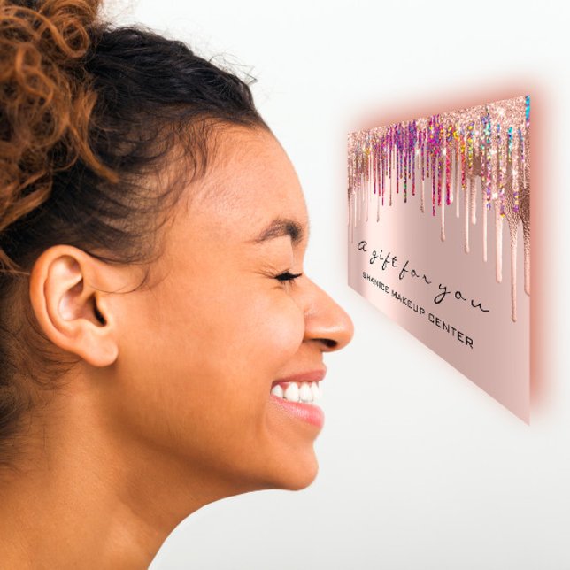Vergnügen Sie Ihre Kunden mit $100 Geschenkgutsche Visitenkarte (Delight Your Clients Gift Certificate Drips Spark Rose FlorenceK Studio )