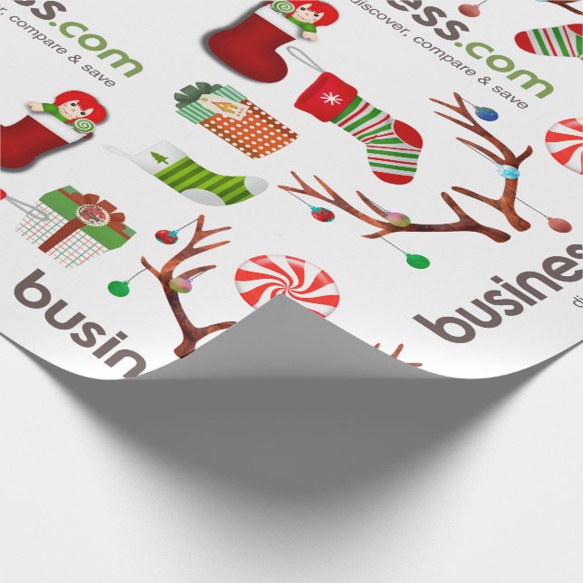 Vergnügen Sie sich mit Ihrem Firmenlogo Geschenkpapier (Ecke)