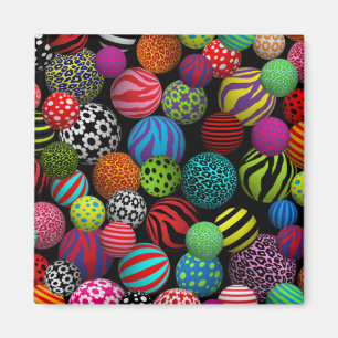 Vergnügen und bunte Bälle Magnet