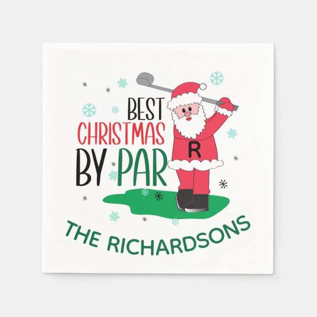 Vergnügen Weihnachten Weihnachten Golf Par Serviette (Vorderseite)