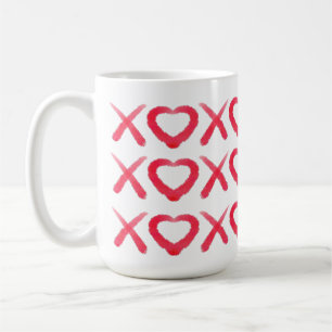 Vergnügt rot bedrückt XOXO Liebe Küsse Kaffeetasse