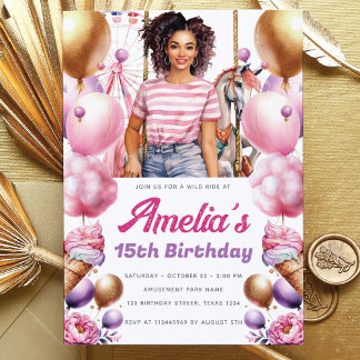 Vergnügungspark Afrikanischer Amerikanischer Gebur Einladung