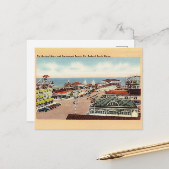 Vergnügungspark am Old Orchard Beach Postkarte (Vorderseite/Rückseite Beispiel)