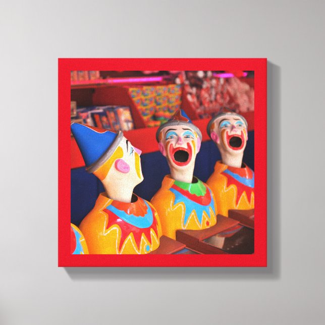 Vergnügungspark Clown Water Game Leinwand (Vorderseite)