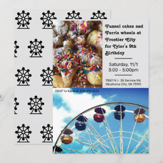 Vergnügungspark Ferris Wheel Einladung zum Geburts