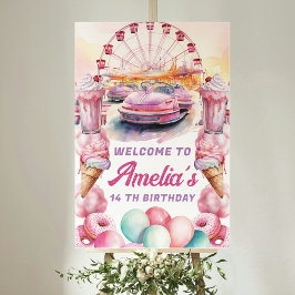 Vergnügungspark Geburtstag Begrüßungszeichen Poster