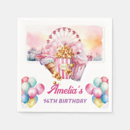 Vergnügungspark Geburtstag Personalisiert Serviette