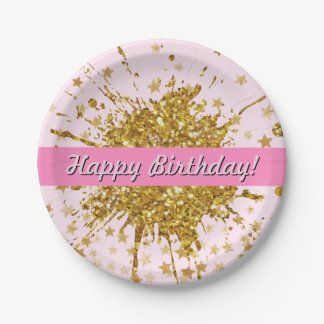 Vergnügungspark Rosa Funkeln Glitzer Graffiti Anst Pappteller