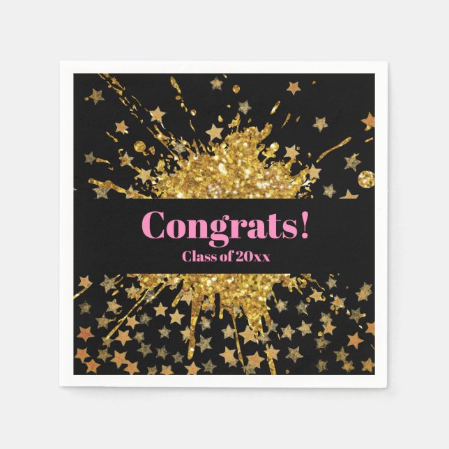 Vergnügungspark Rosa Funkeln Glitzer Graffiti Anst Serviette (Vorderseite)