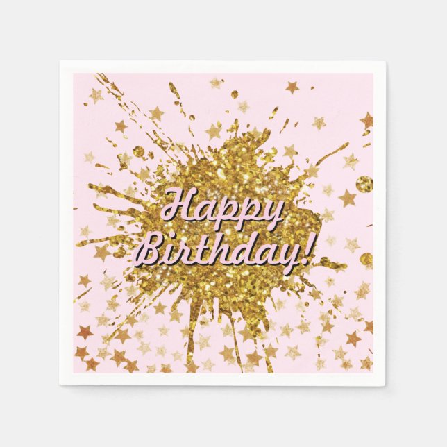 Vergnügungspark Rosa Funkeln Glitzer Graffiti Anst Serviette (Vorderseite)