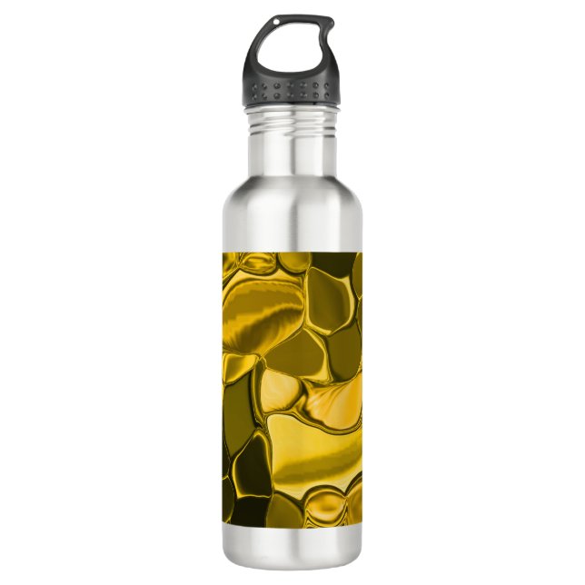 Vergoldet Stücke - Knospen von Ouro. Edelstahlflasche (Vorderseite)