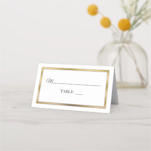 Vergoldet White Simple Elegante Platzkarten