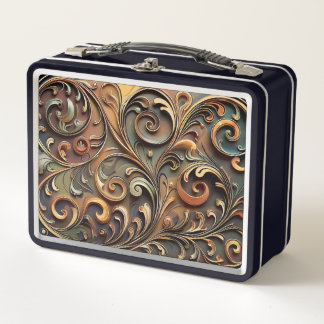 Vergoldete Barock-Schwungwerk-Metall-Lunchbox Metall Brotdose