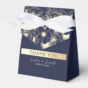 Vergoldete Florale Gold Navy Blau Hochzeit Geschenkschachtel
