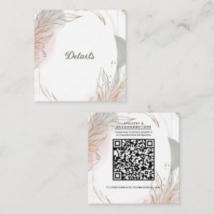 Vergoldete Gold-Salbei- und Rosé-Botanische Hochze Quadratische Visitenkarte