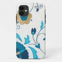Vergoldete Indigo-Blumen mit weißem Hintergrund