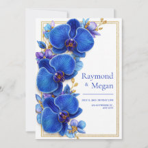 Vergoldete königliche blaue Orchideen Botanische H