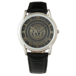 Vergoldete Medusa PERSONALISIERTE Geschenke Armbanduhr