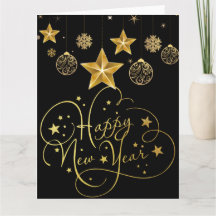 Vergoldete Silvesterkarte – Luxusfolie