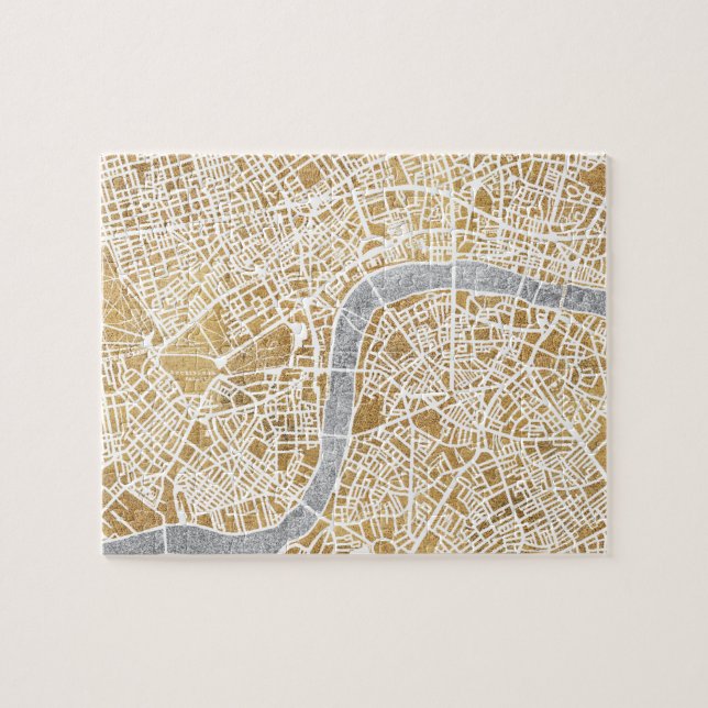 Vergoldete Stadt-Karte von London (Horizontal)