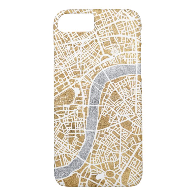 Vergoldete Stadt-Karte von London Case-Mate iPhone Hülle (Rückseite)