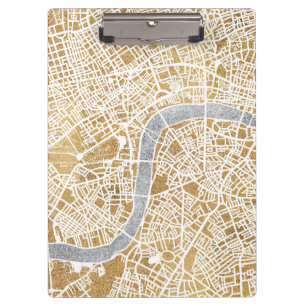 Vergoldete Stadt-Karte von London Klemmbrett